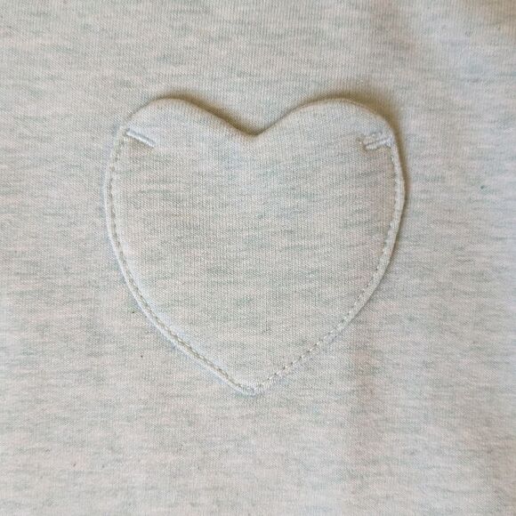 Crewcuts Heart Pocket Crewneck XS (4–5) Aqua Blue | Everyday Favorite - Picture 6 of 9